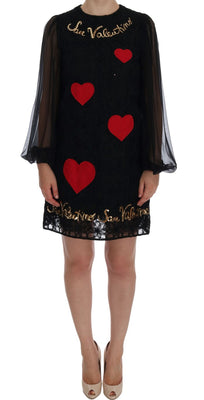 Black San Valentino Sequined Shift Dress