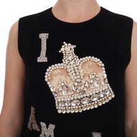 Black I AM A PRINCESS Crystal Shift Dress