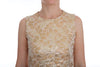 Gold Floral Jacquard Shift Dress