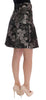 Black Silver Brocade Floral Skirt