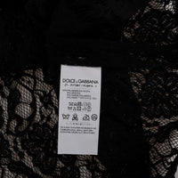 Black Ricamo Lace Transparent Blouse