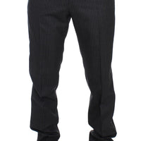Gray Striped 3 Piece Slim Suit Tuxedo