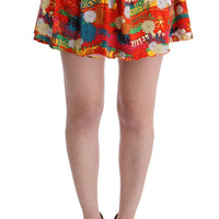 Multicolor Floral Print Beachwear Skirt