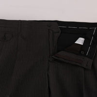Brown Striped Cotton Pants