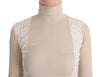 Beige Turtleneck Viscose Top Sweater