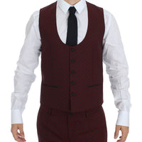 Bordeaux Wool Stretch Slim 3 Piece Suit