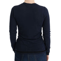 Blue V-neck Viscose Sweater