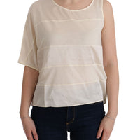 Beige Asymmetric Top Blouse