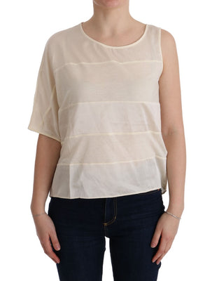 Beige Asymmetric Top Blouse