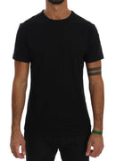 Black Cotton Crewneck T-Shirt