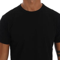 Black Cotton Crewneck T-Shirt