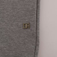 Gray Pullover Hodded Cotton Sweater