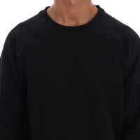 Black Crewneck Cotton Sweater