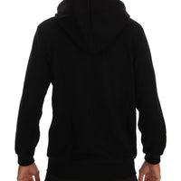 Black Sport Casual Hodded Cotton Sweater