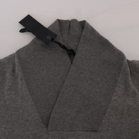 Gray Cotton Pullover Sweater