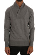 Gray Cotton Pullover Sweater