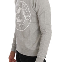 Gray Cotton Crewneck Pullover Sweater