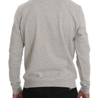 Gray Cotton Crewneck Pullover Sweater