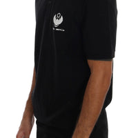 Black Cotton Stretch Polo T-Shirt