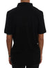 Black Cotton Stretch Polo T-Shirt