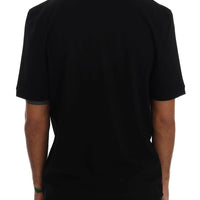 Black Cotton Stretch Polo T-Shirt