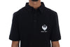 Black Cotton Stretch Polo T-Shirt