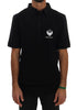 Black Cotton Stretch Polo T-Shirt