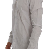 White Blue Striped Casual Cotton Regular Fit Shirt