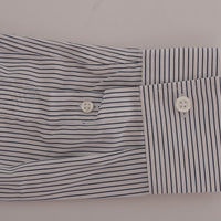 White Blue Striped Casual Cotton Regular Fit Shirt