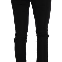 Black Cotton Stretch Slim Denim Pants