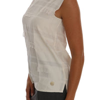 White Fringes Blouse Tank Top