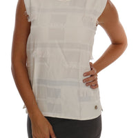 White Fringes Blouse Tank Top