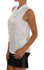 White Sleeveless Viscose Blouse Top