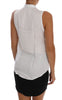 White Sleeveless Viscose Blouse Top