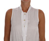 White Sleeveless Viscose Blouse Top