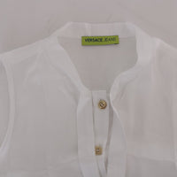 White Sleeveless Viscose Blouse Top