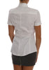 White Cotton Stretch Blouse Shirt