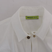 White Cotton Stretch Blouse Shirt