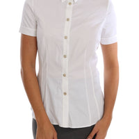 White Cotton Stretch Blouse Shirt