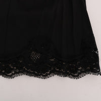 Black Floral Cutout Lace A-Line Skirt