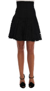 Black Floral Cutout Lace A-Line Skirt