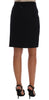 Black Cashmere Straight Pencil Skirt