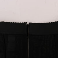 Black Stretch Straight Pencil Skirt