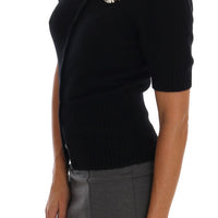 Black Cashmere Crystal Cardigan Sweater
