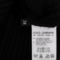 Black Cashmere Crystal Cardigan Sweater
