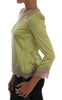 Green Silk Stretch Blouse Top