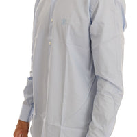 Blue Cotton Slim Fit Dress Shirt