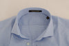 Blue Cotton Slim Fit Dress Shirt