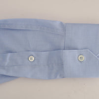 Blue Cotton Slim Fit Dress Shirt