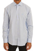 Blue Cotton Slim Fit Dress Shirt